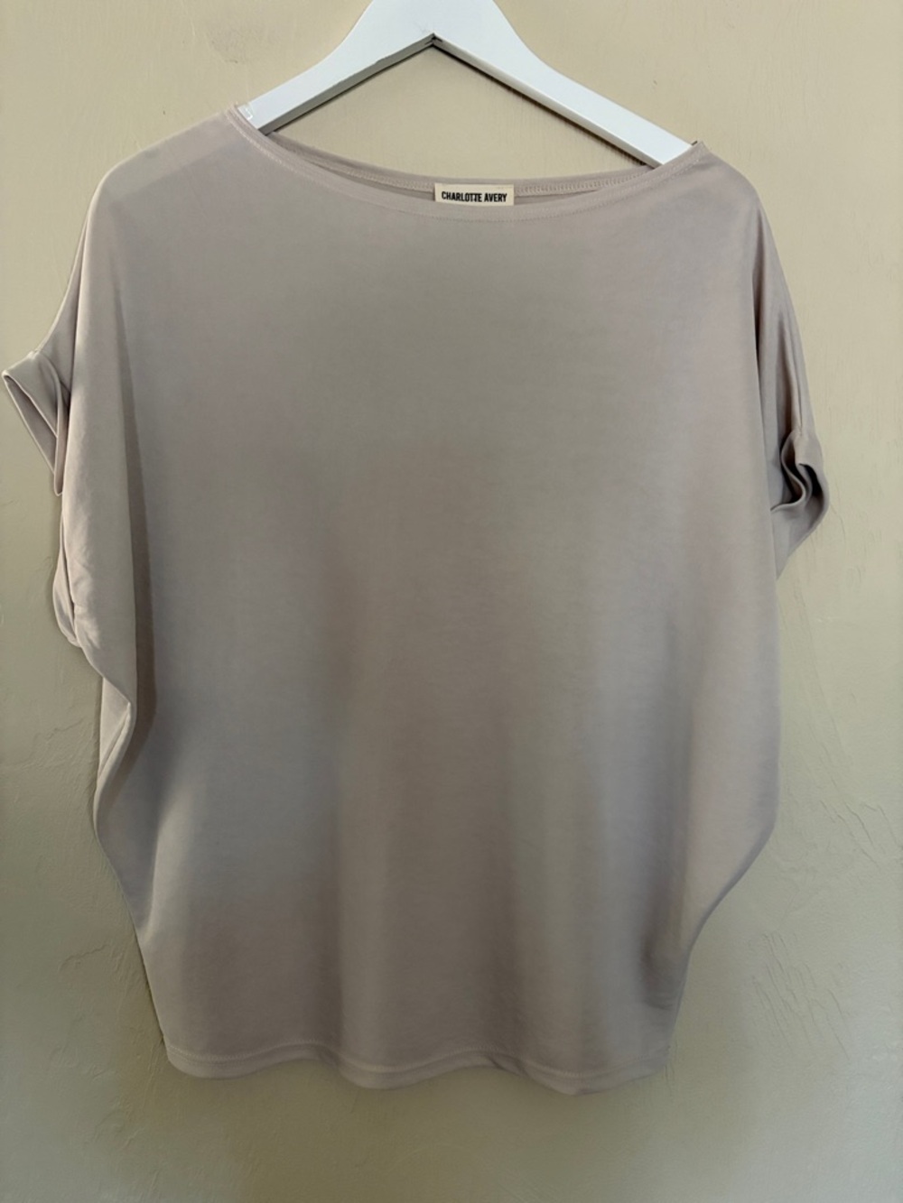 Charlotte Avery Relaxed Dolman Tee in Light Taupe. Never Worn! NWOT!